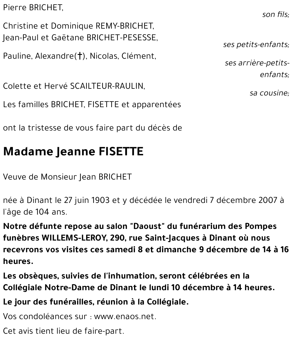 Jeanne FISETTE