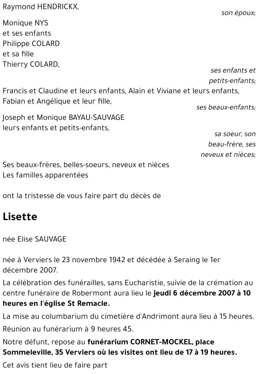 Lisette SAUVAGE