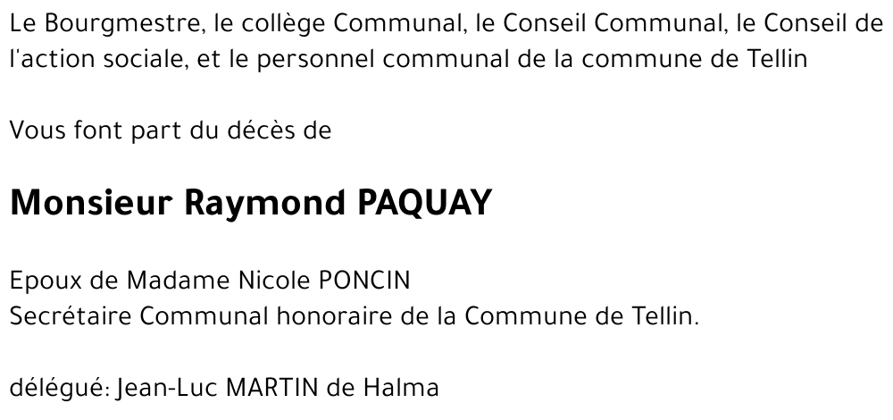 Raymond PAQUAY