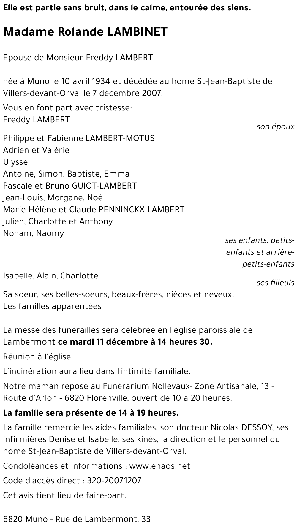 Rolande LAMBINET