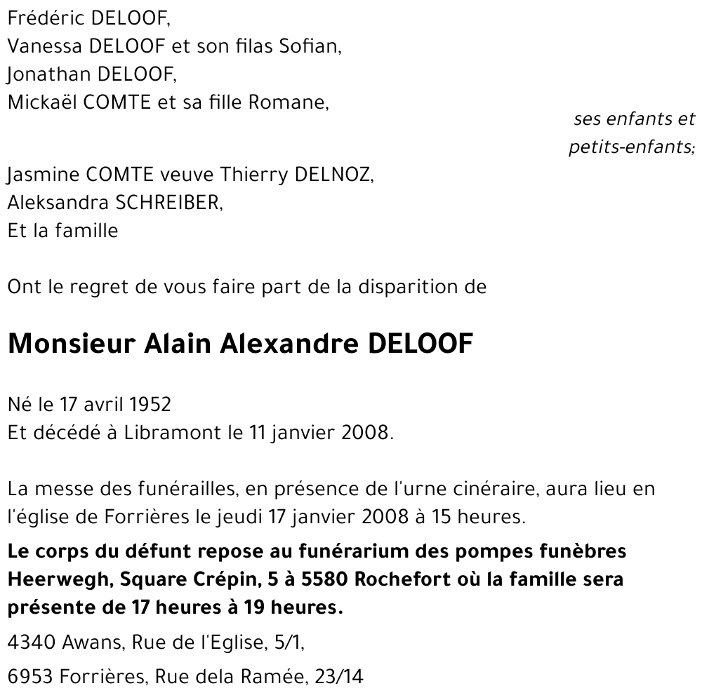 Alain Alexandre DELOOF