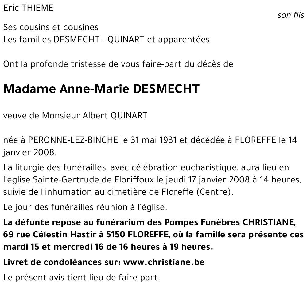 Anne-Marie DESMECHT