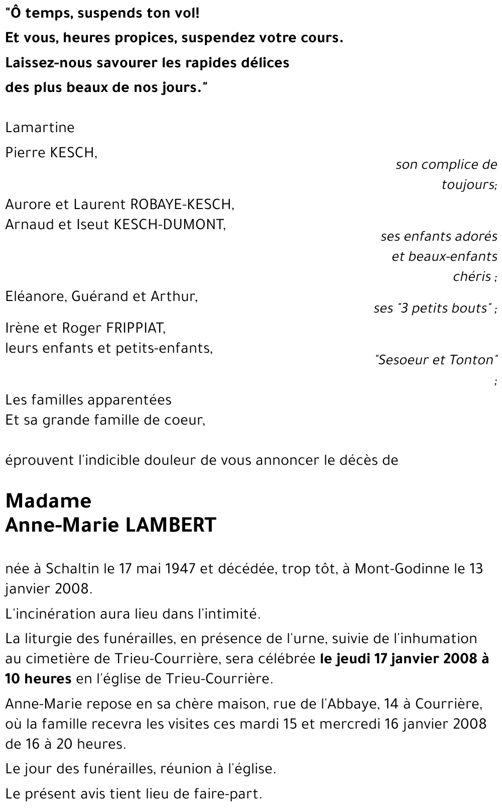 Anne-Marie LAMBERT