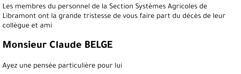 Claude BELGE