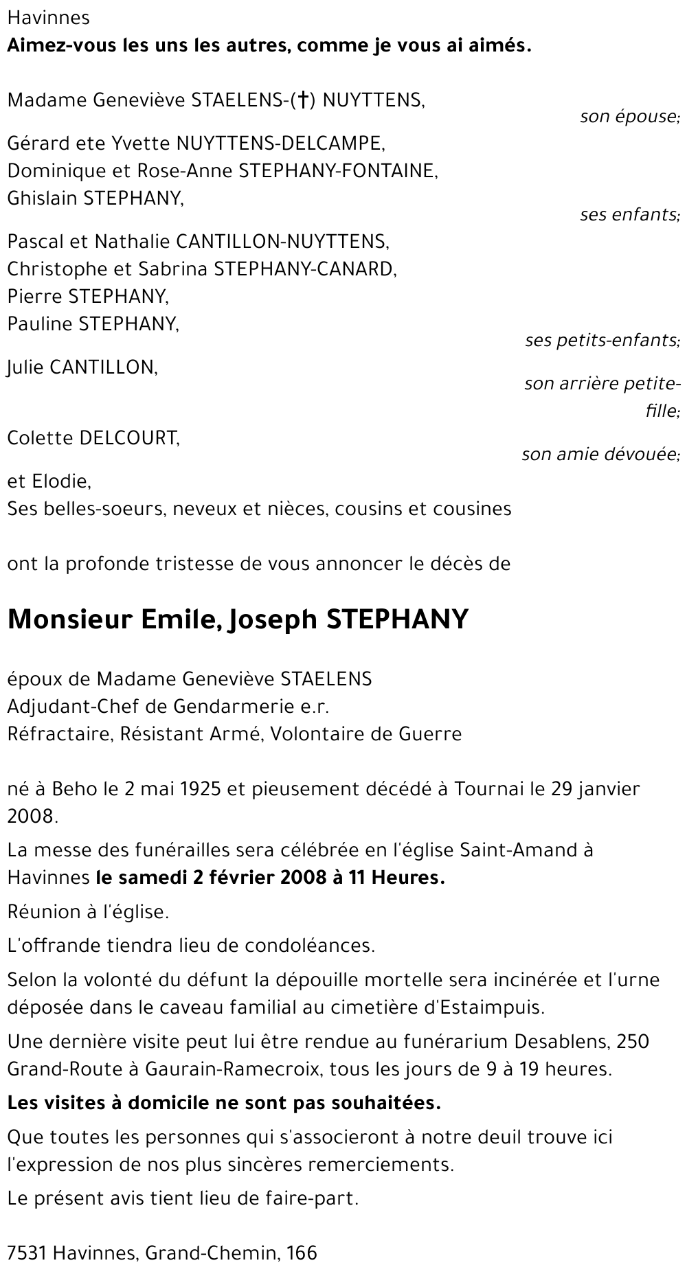 Emile, Joseph STEPHANY