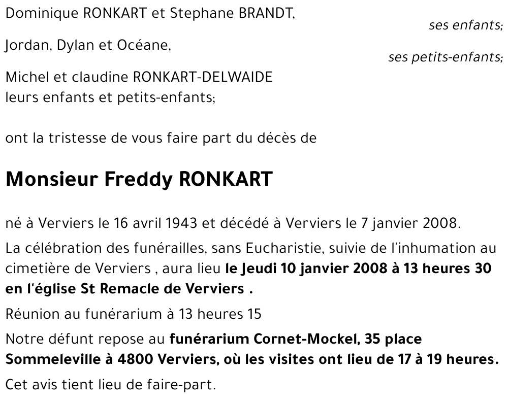 Freddy RONKART