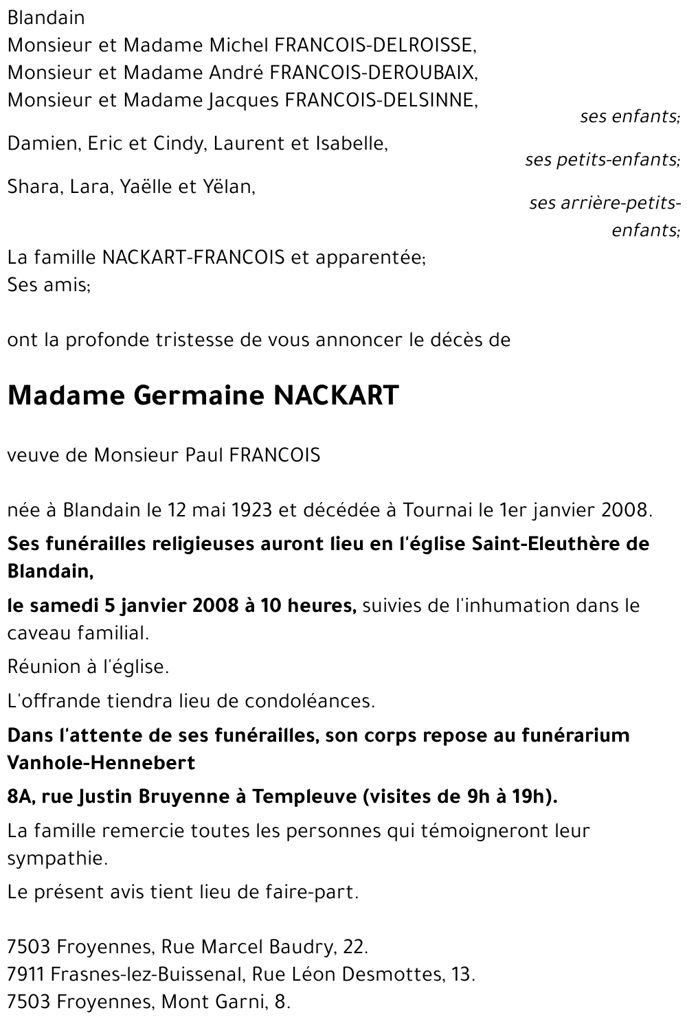 Germaine NACKART