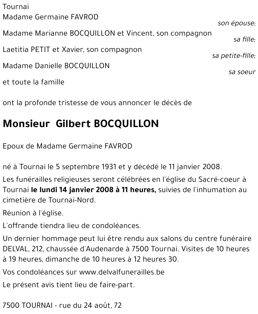 Gilbert BOCQUILLON