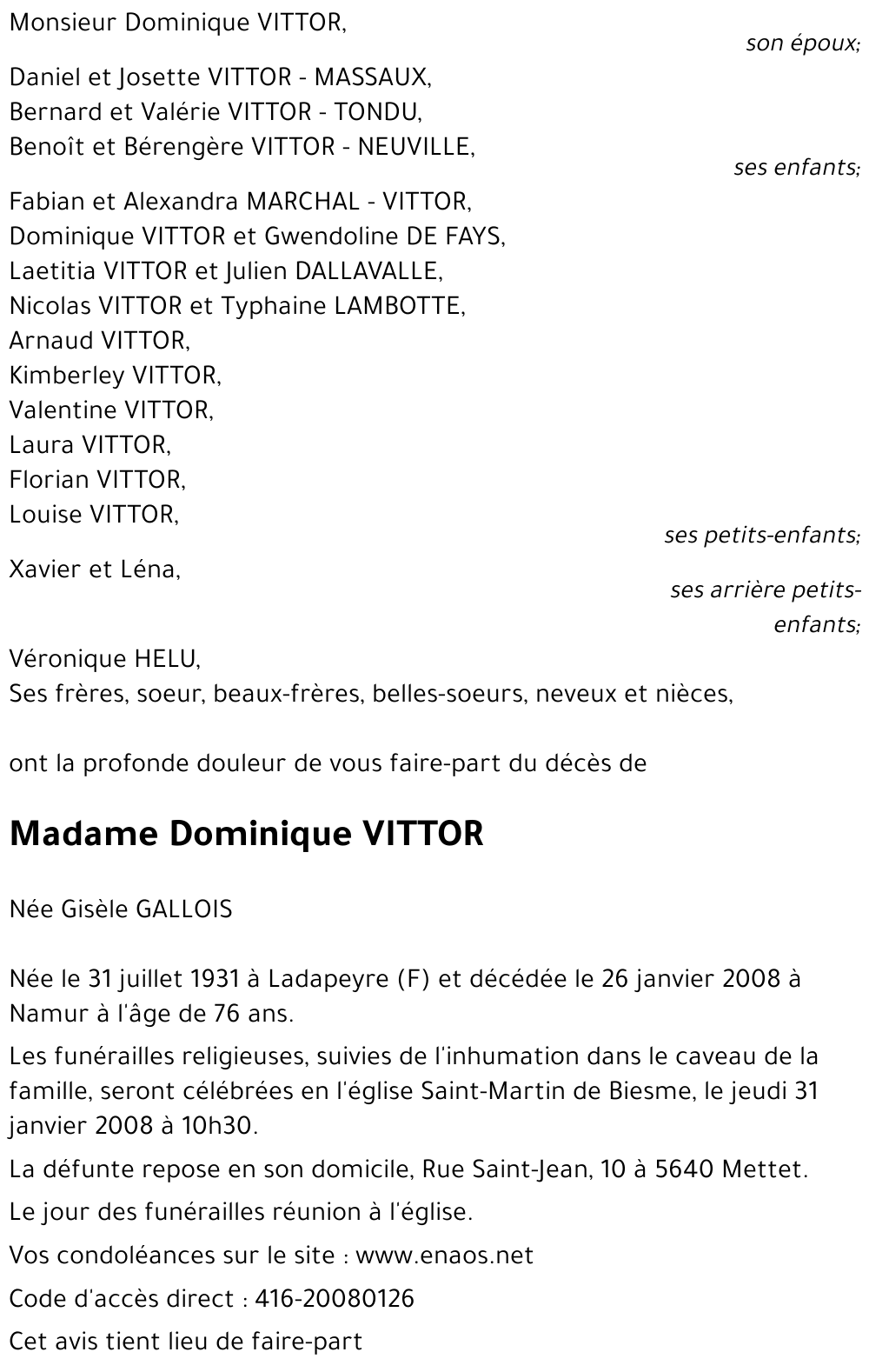 Gisèle GALLOIS