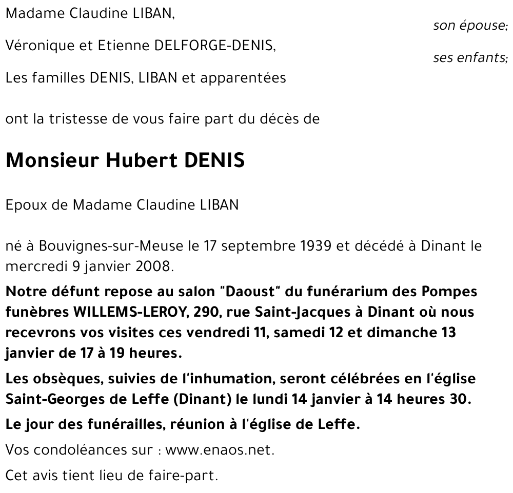 Hubert DENIS