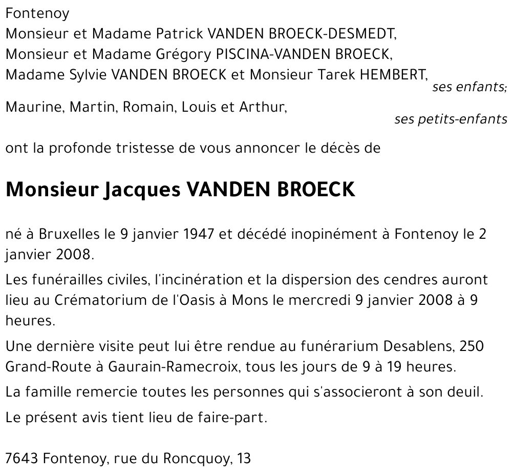 Jacques VANDEN BROECK