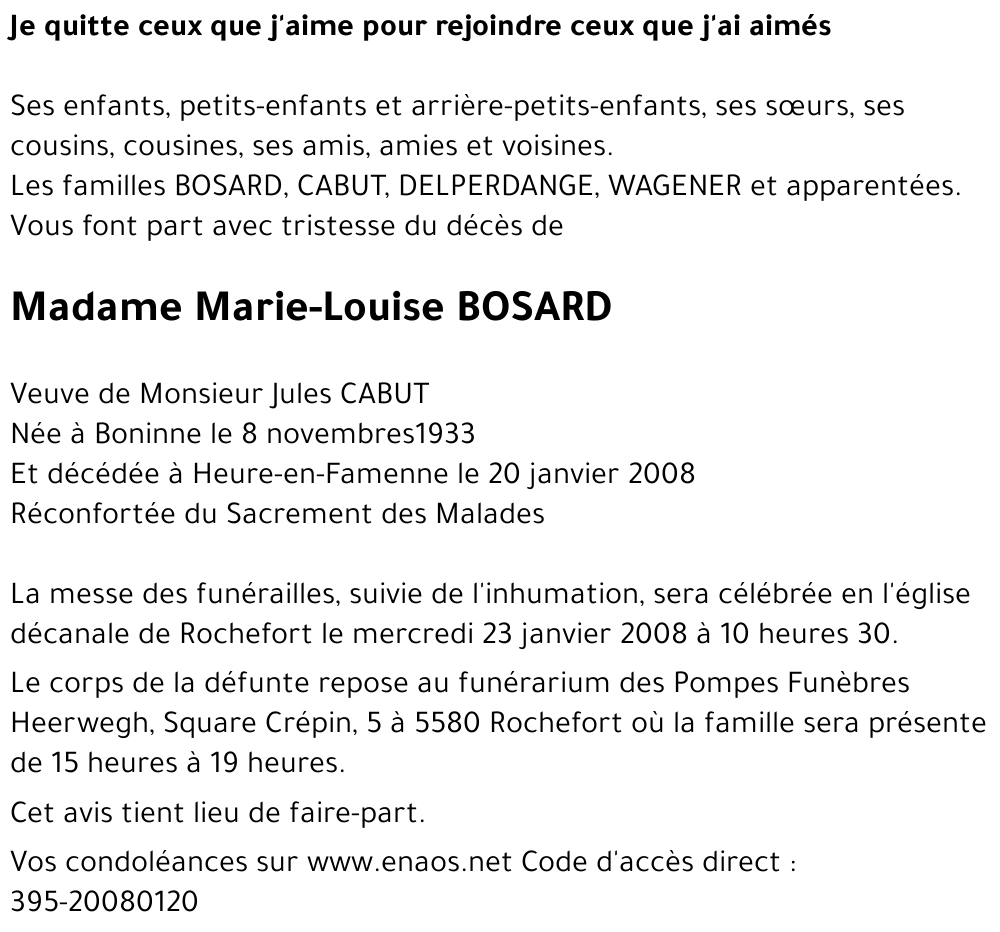 Marie-Louise BOSARD