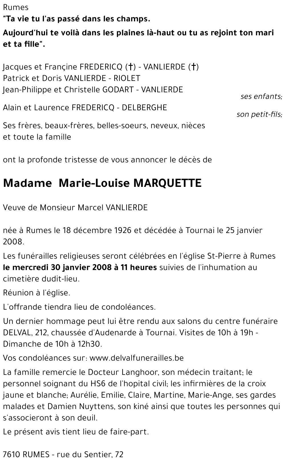 Marie-Louise MARQUETTE