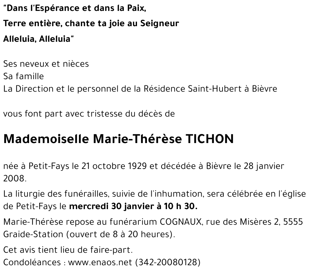 Marie-Thérèse TICHON