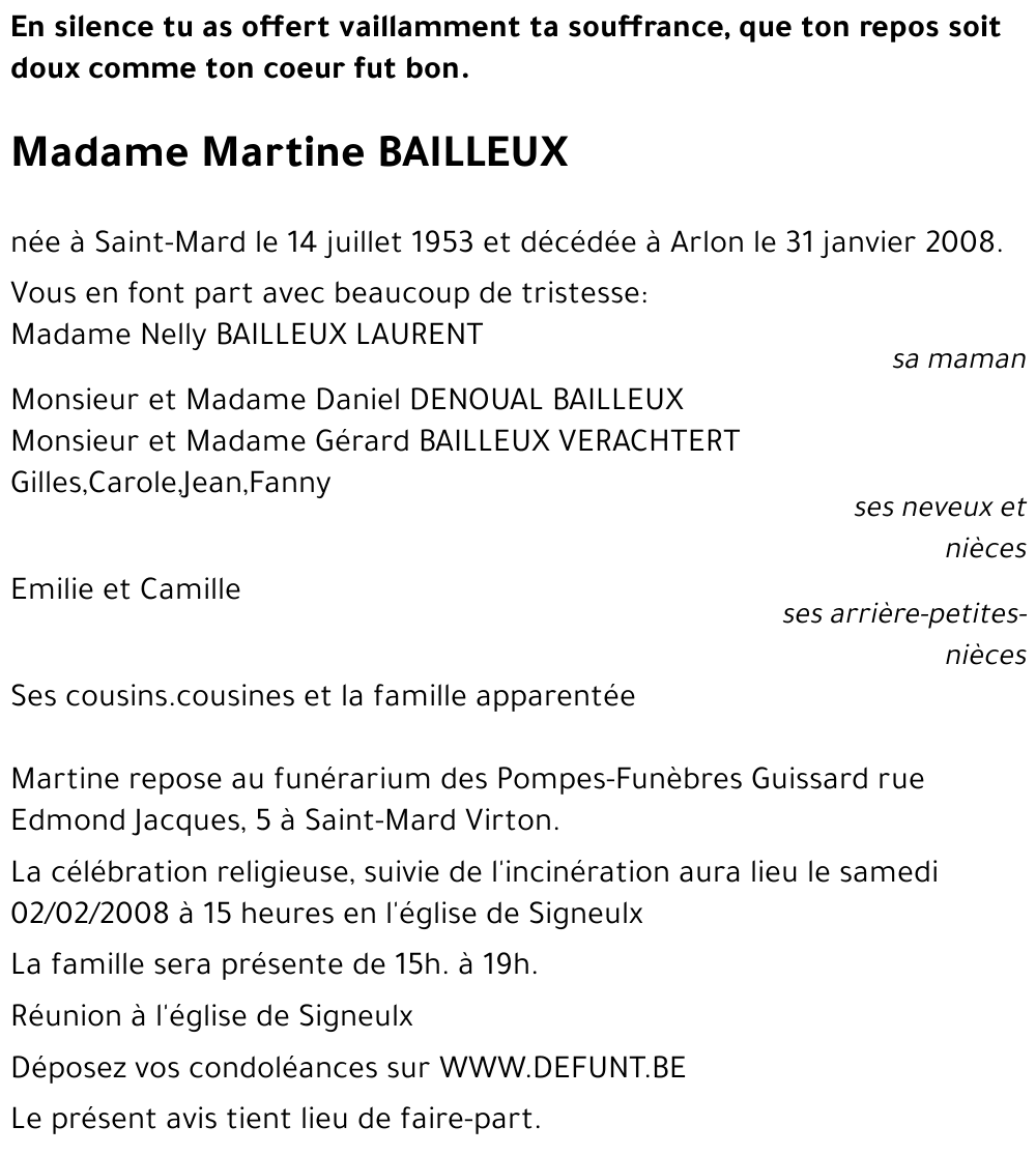 Martine BAILLEUX