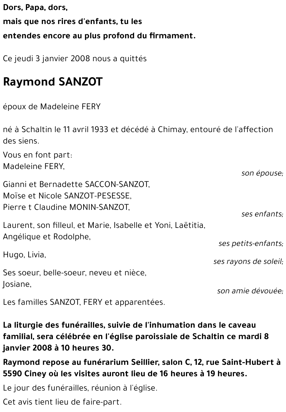 Raymond SANZOT