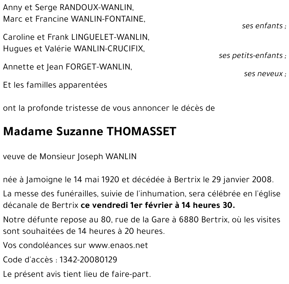 Suzanne THOMASSET