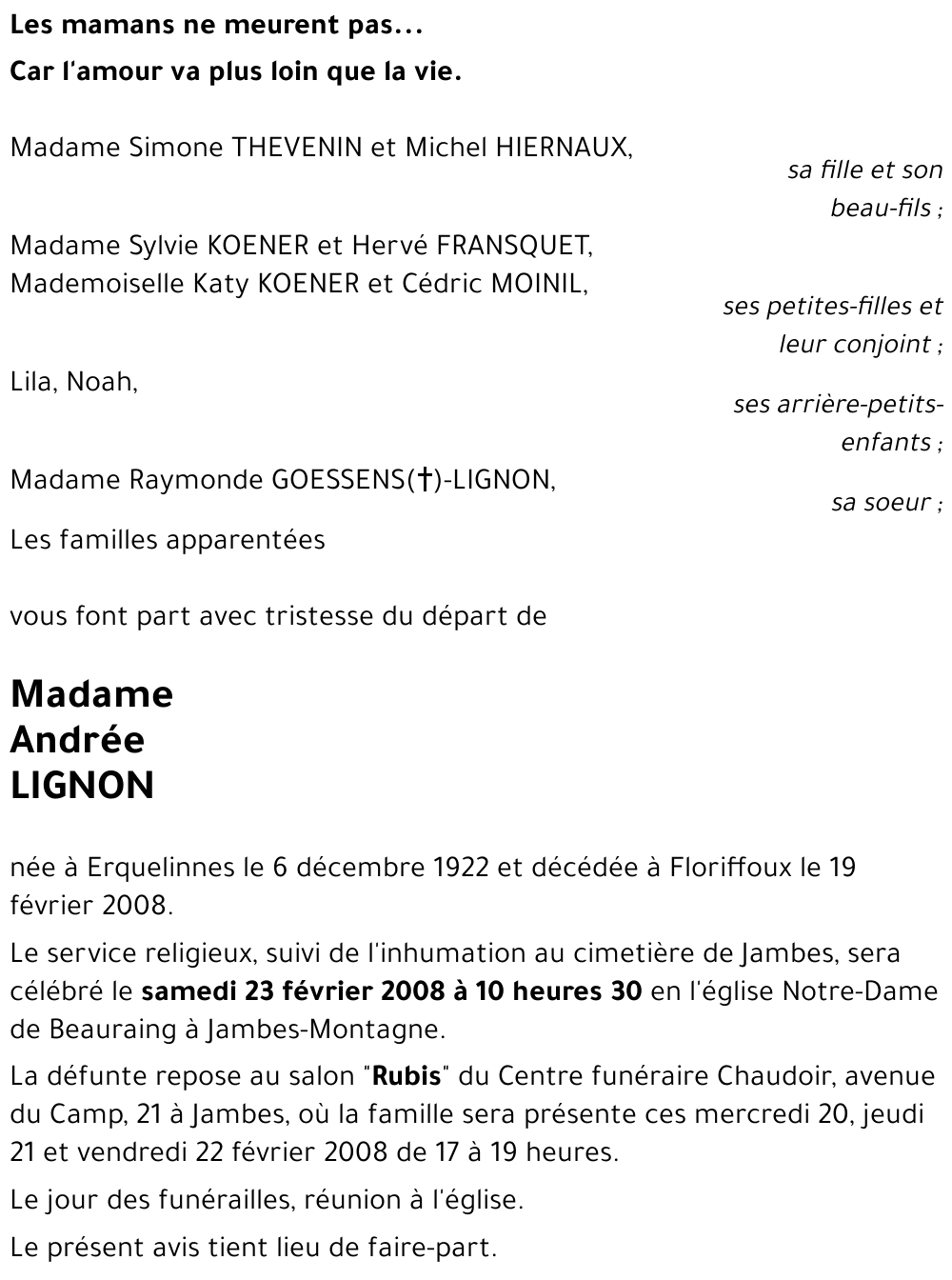 Andrée LIGNON