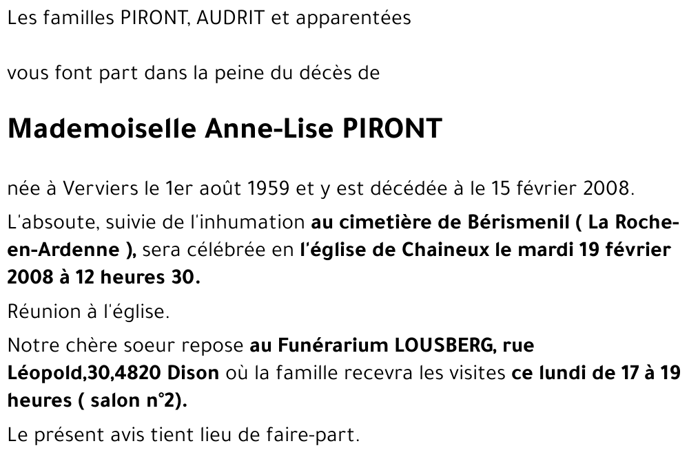 Anne-Lise PIRONT