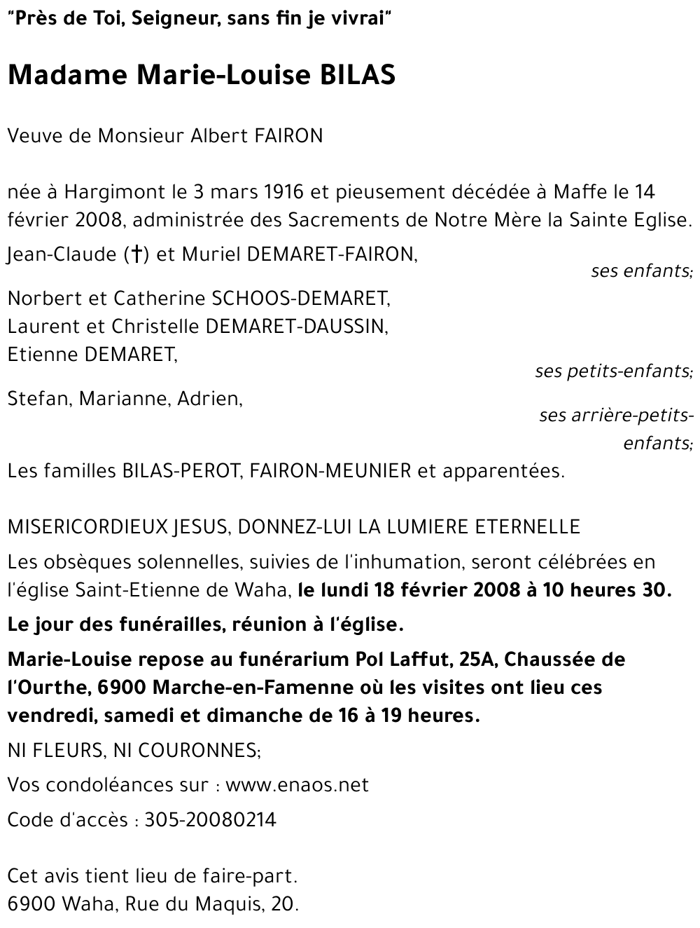 BILAS Marie-Louise
