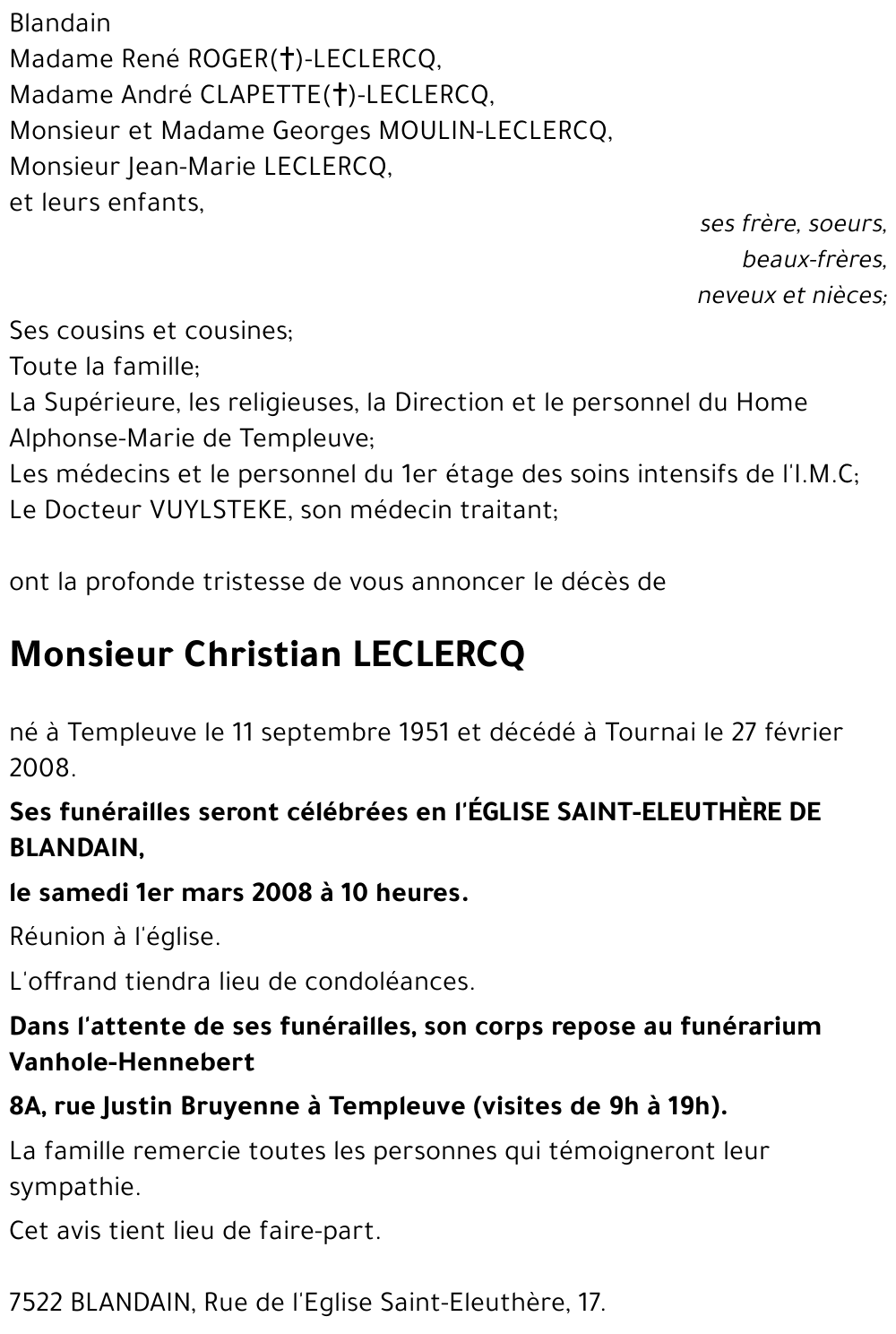 Christian LECLERCQ