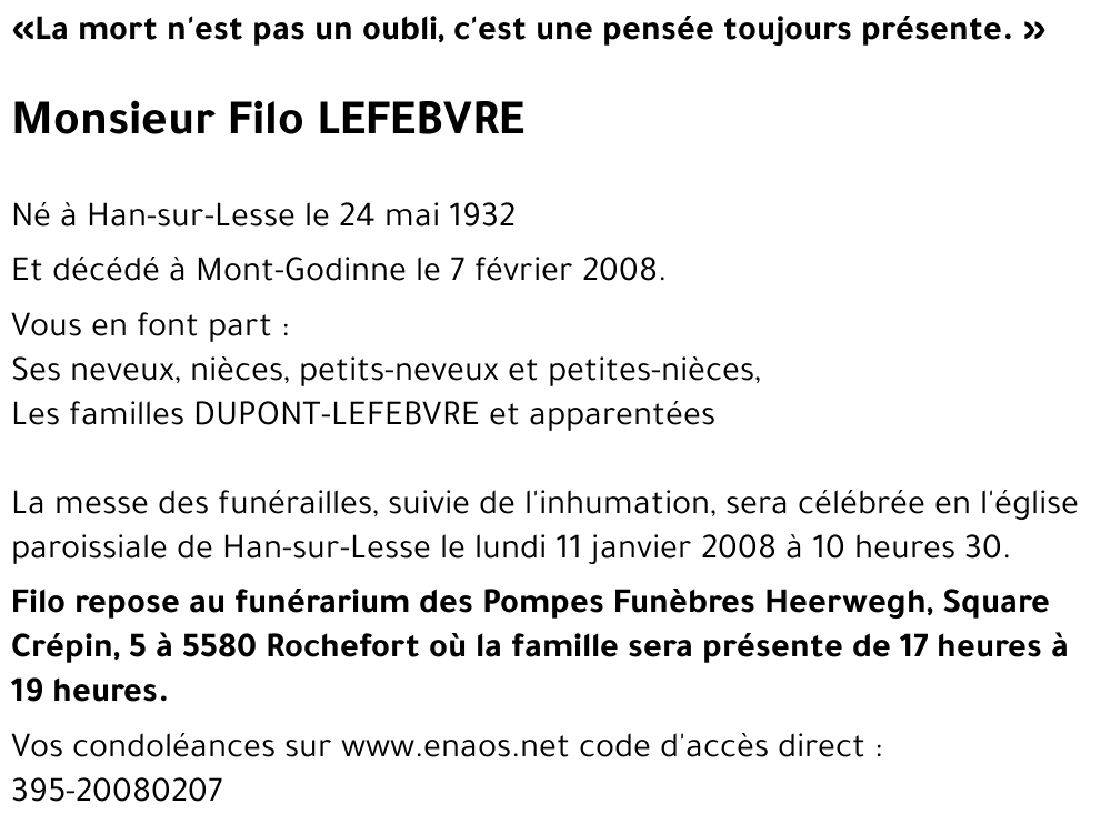 Filo LEFEBVRE