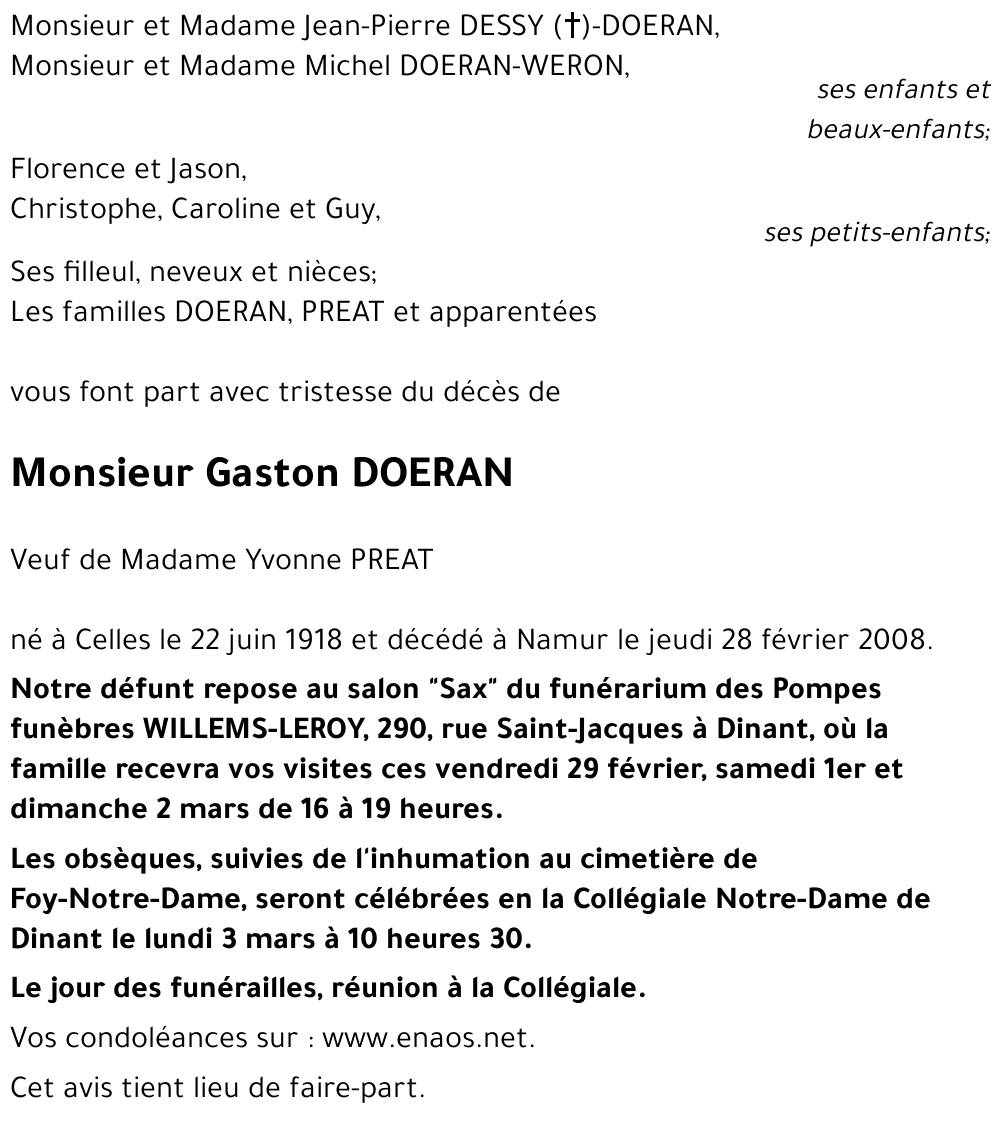 Gaston DOERAN