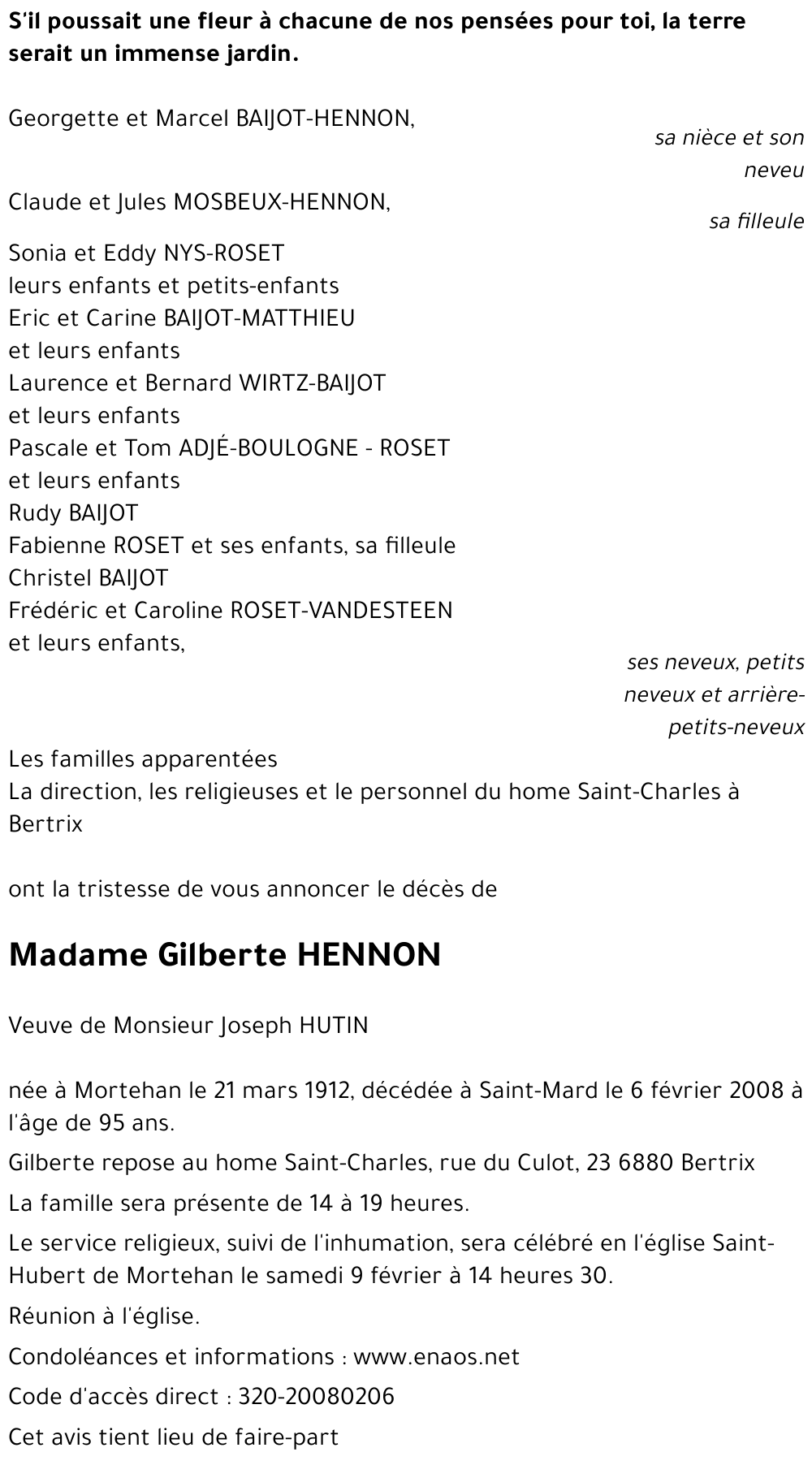 Gilberte HENNON