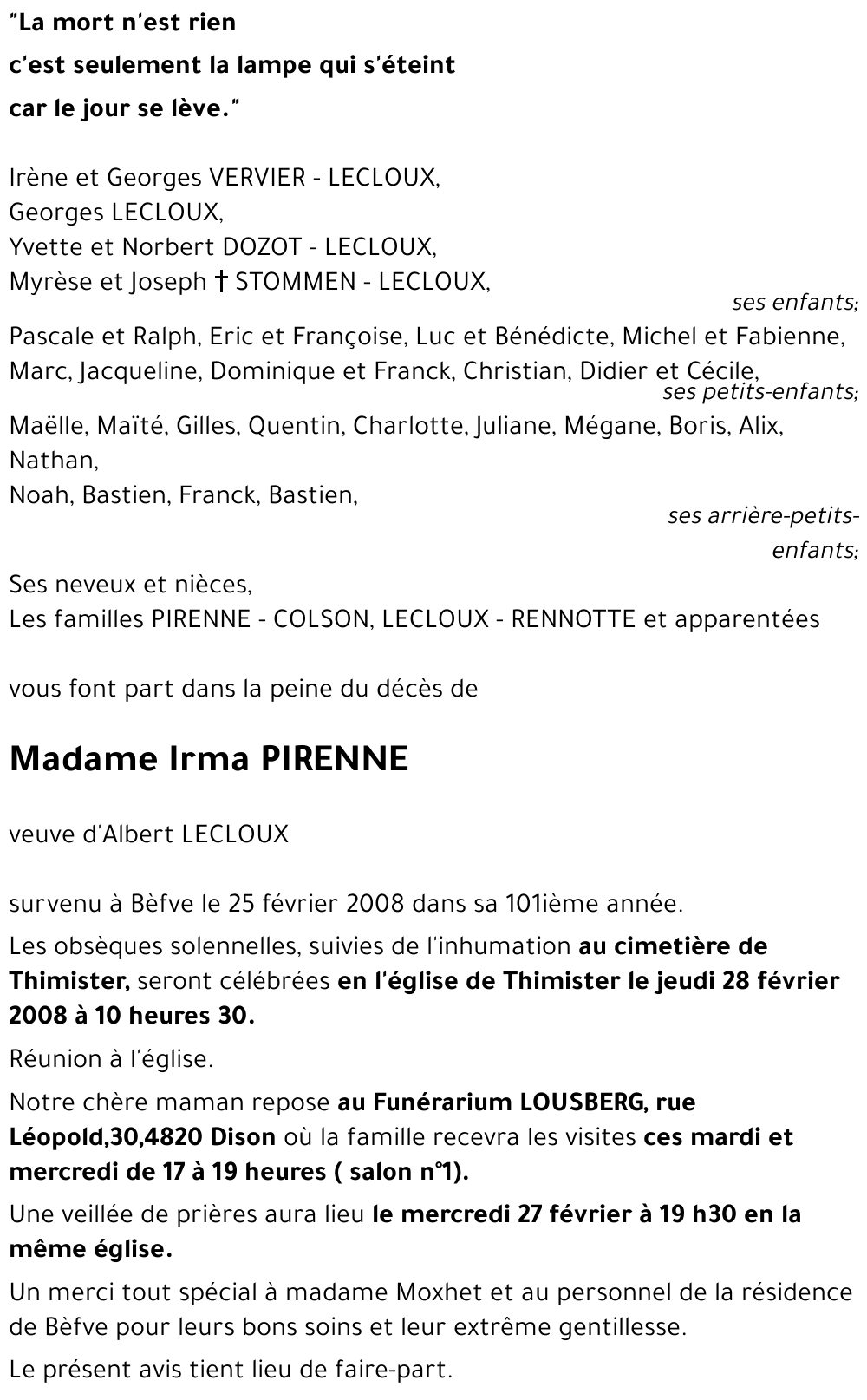 Irma PIRENNE