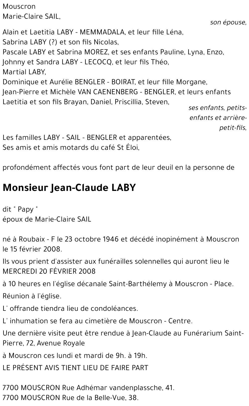 Jean-Claude LABY