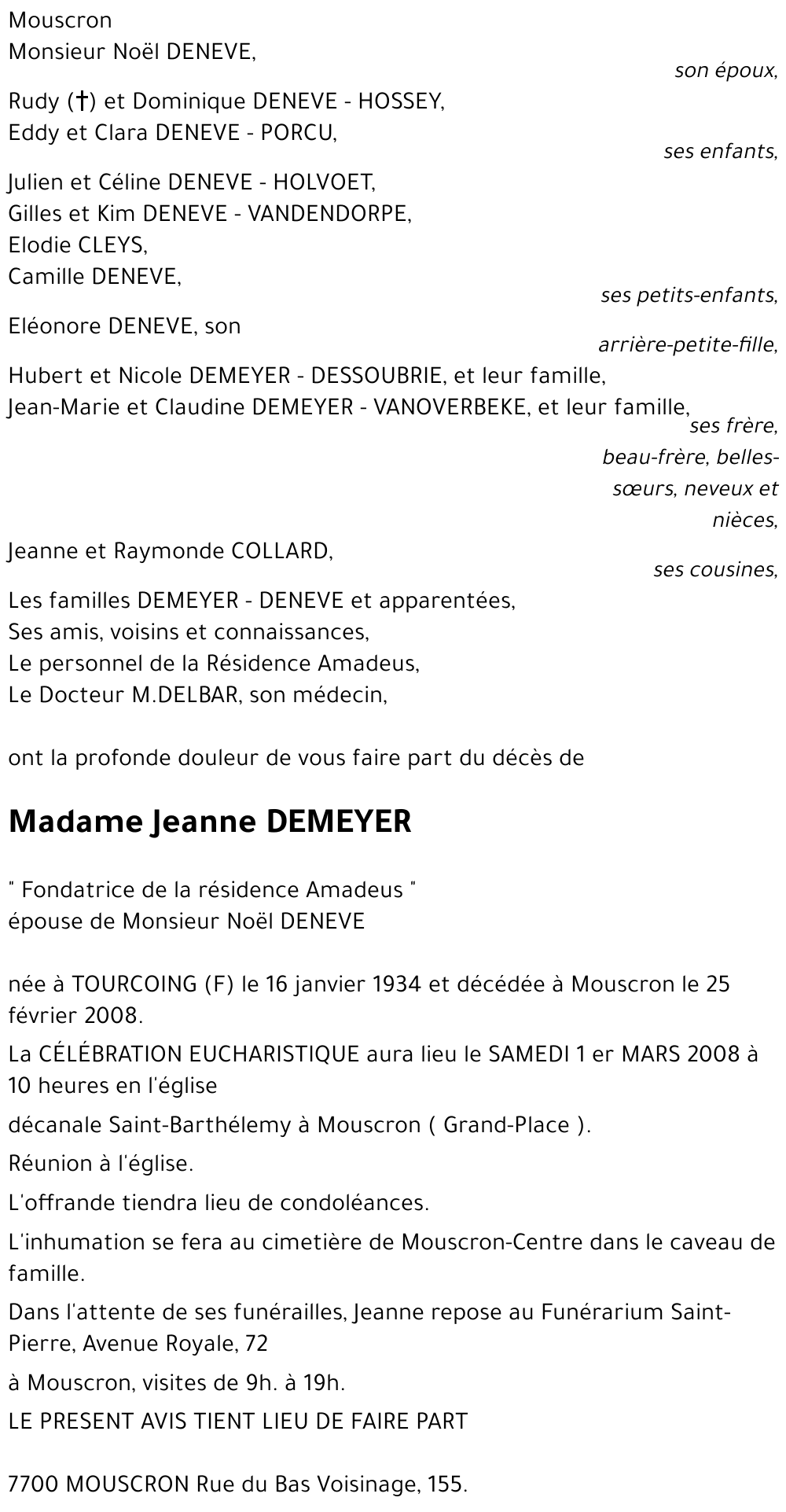 Jeanne DEMEYER