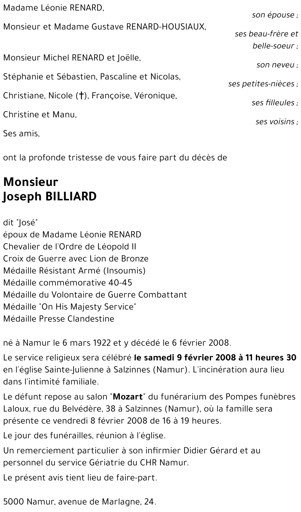 Joseph BILLIARD