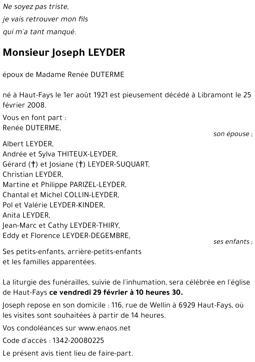 Joseph LEYDER