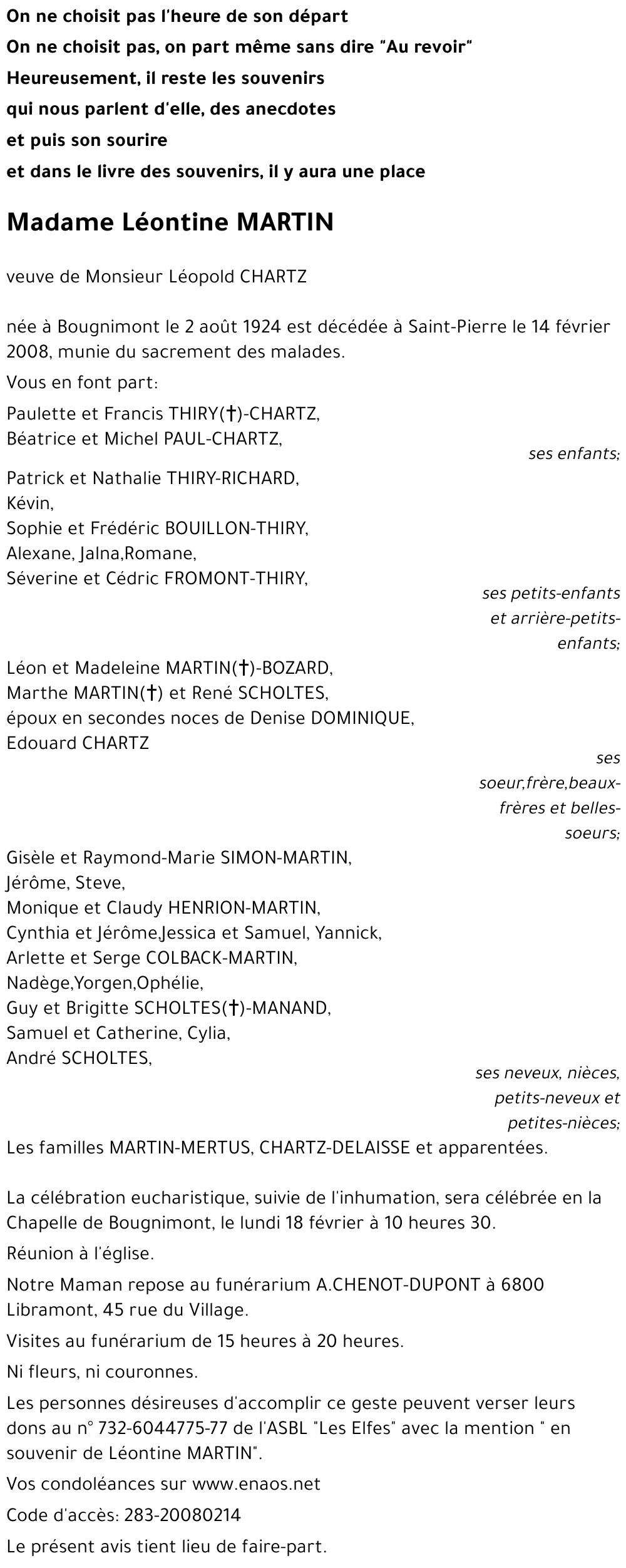 Léontine MARTIN