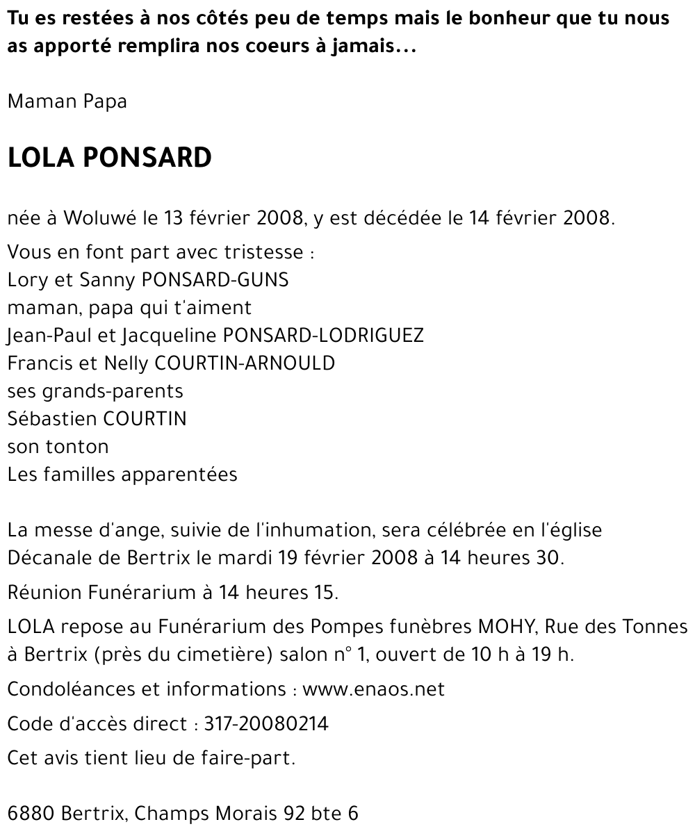 LOLA PONSARD