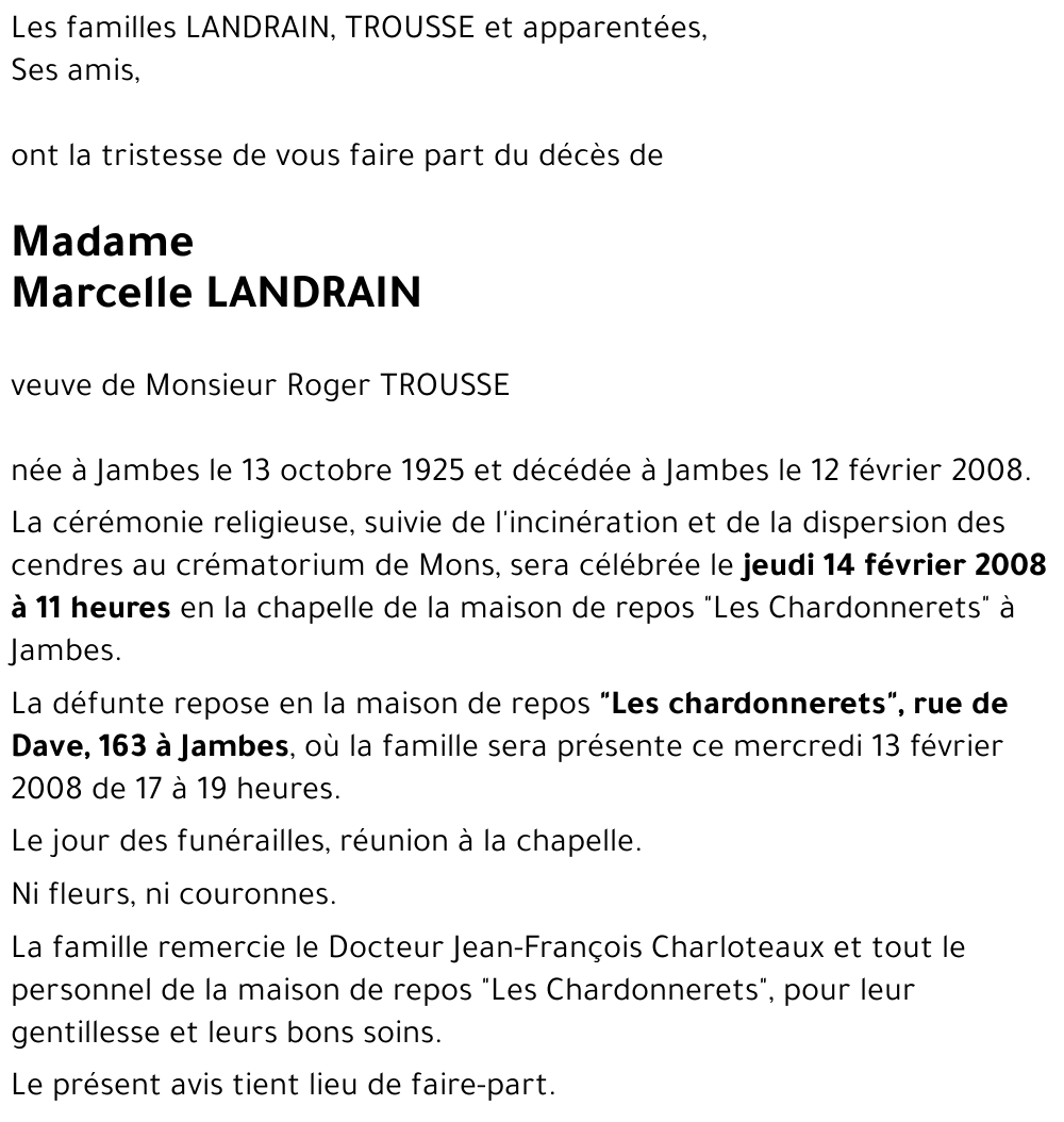 Marcelle LANDRAIN