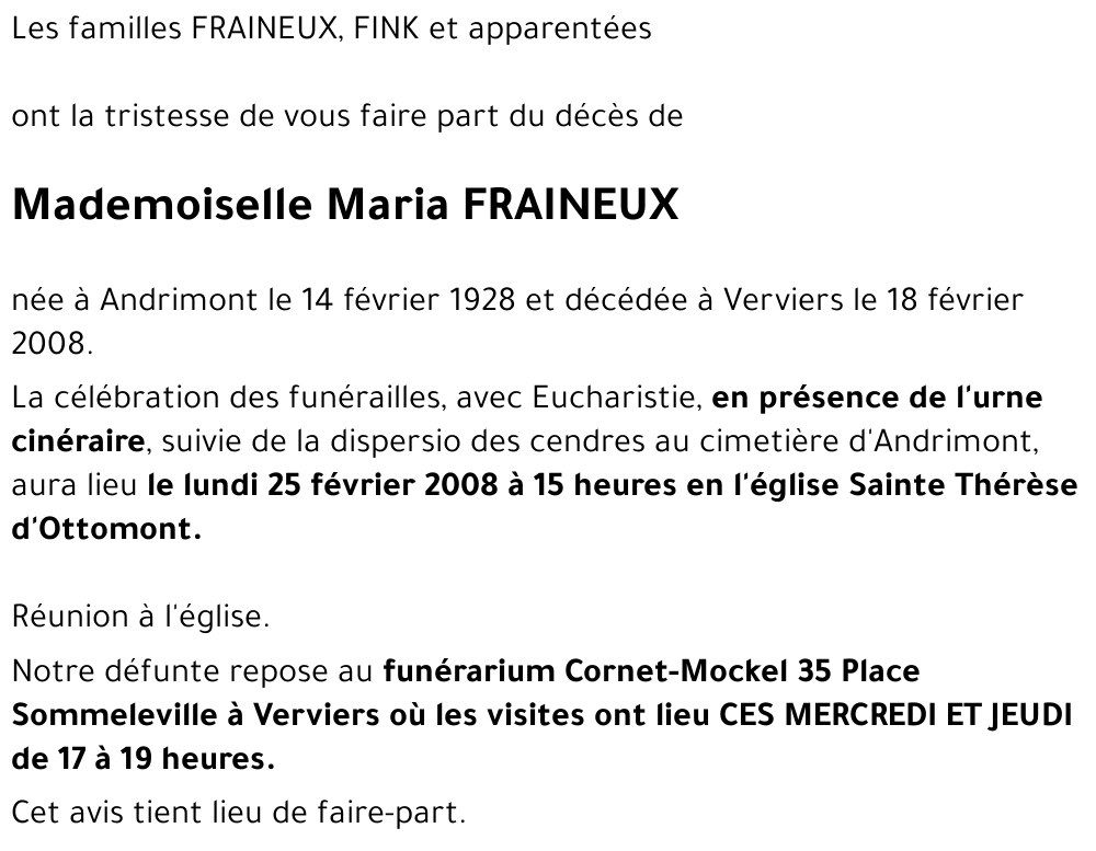 Maria FRAINEUX