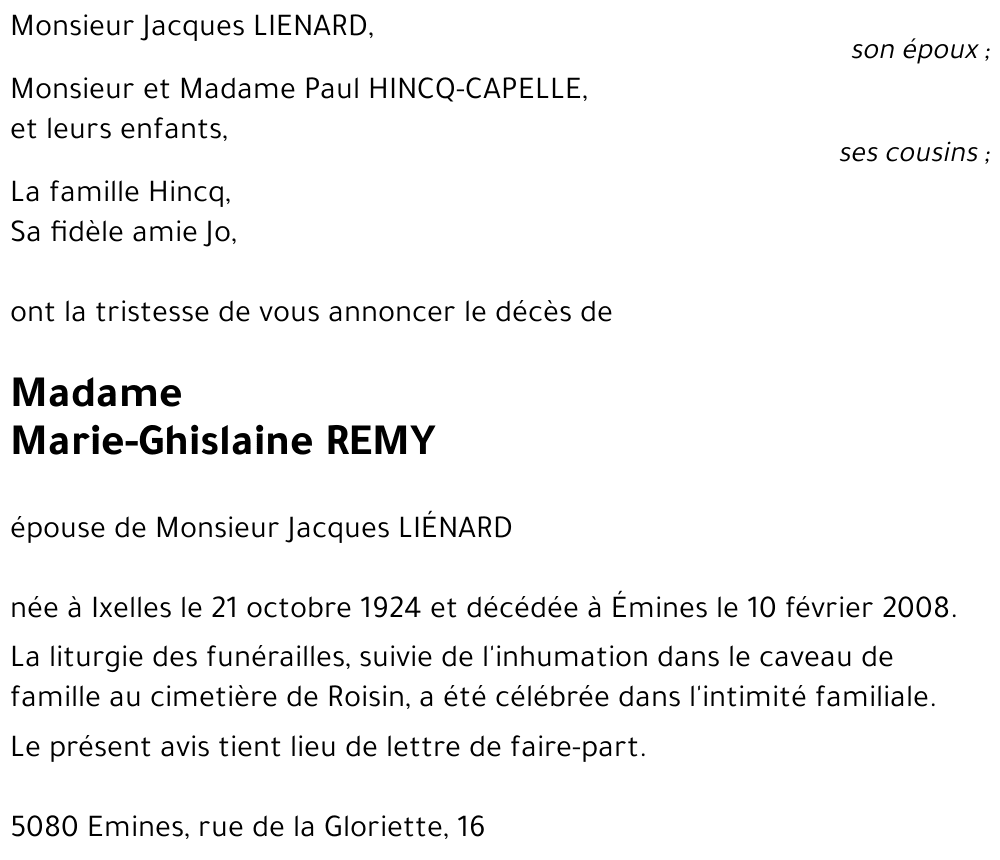 Marie-Ghislaine REMY