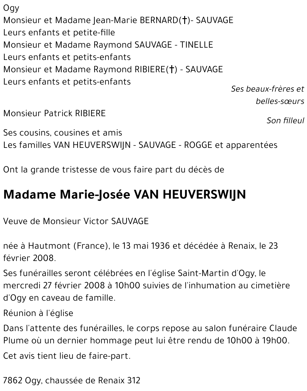 Marie-Josée VAN HEUVERSWIJN