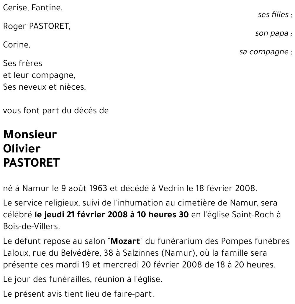 Olivier PASTORET