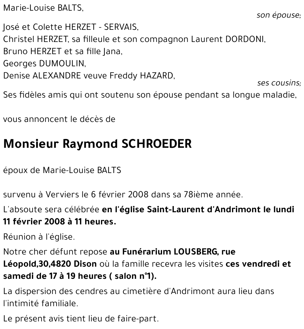 Raymond SCHROEDER
