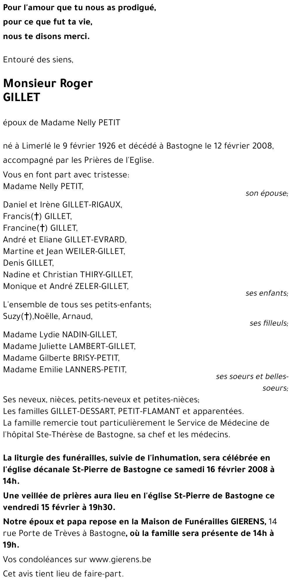 Roger GILLET