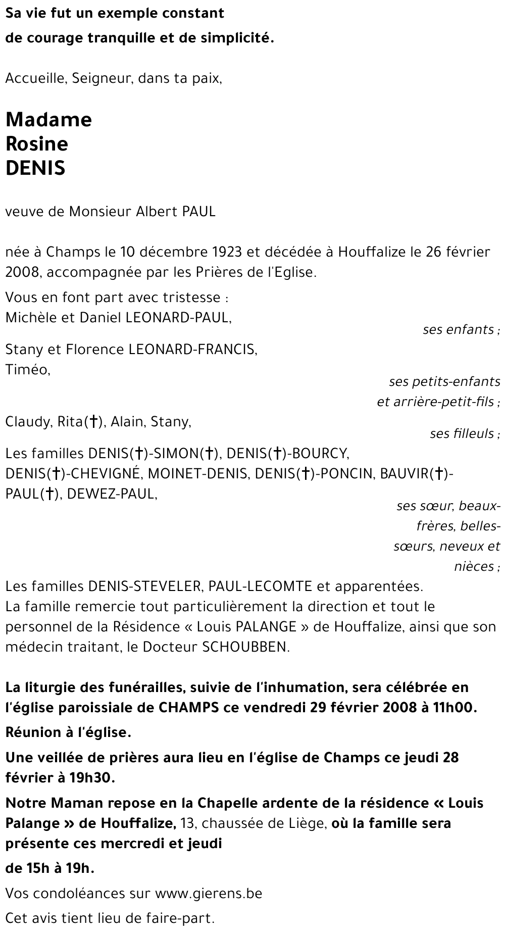 Rosine DENIS