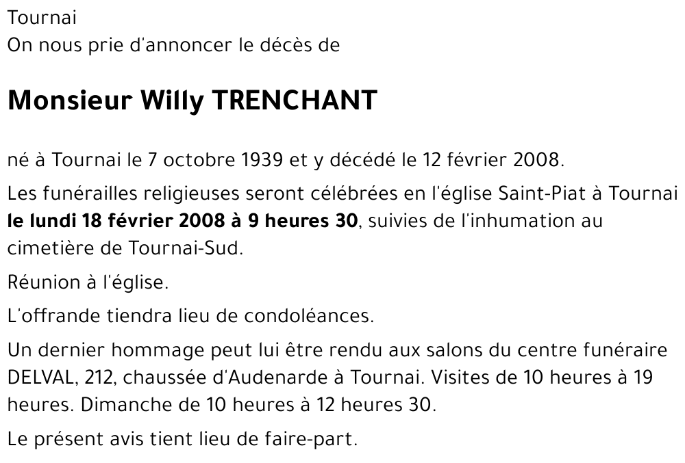 Willy TRENCHANT