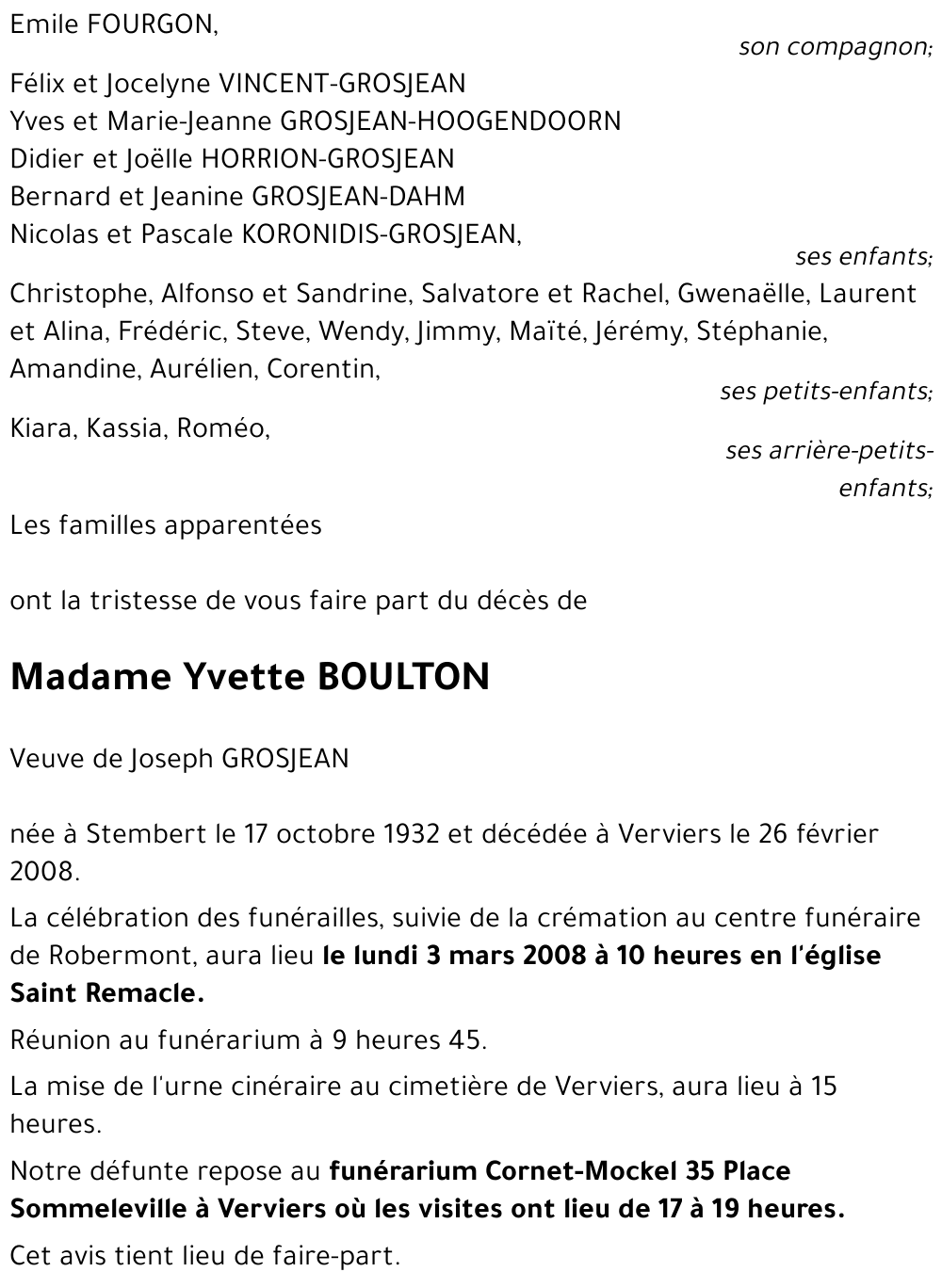 Yvette BOULTON