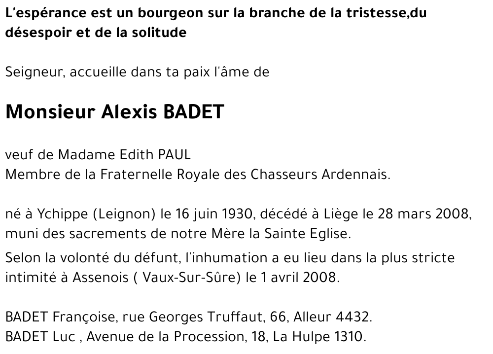 Alexis BADET