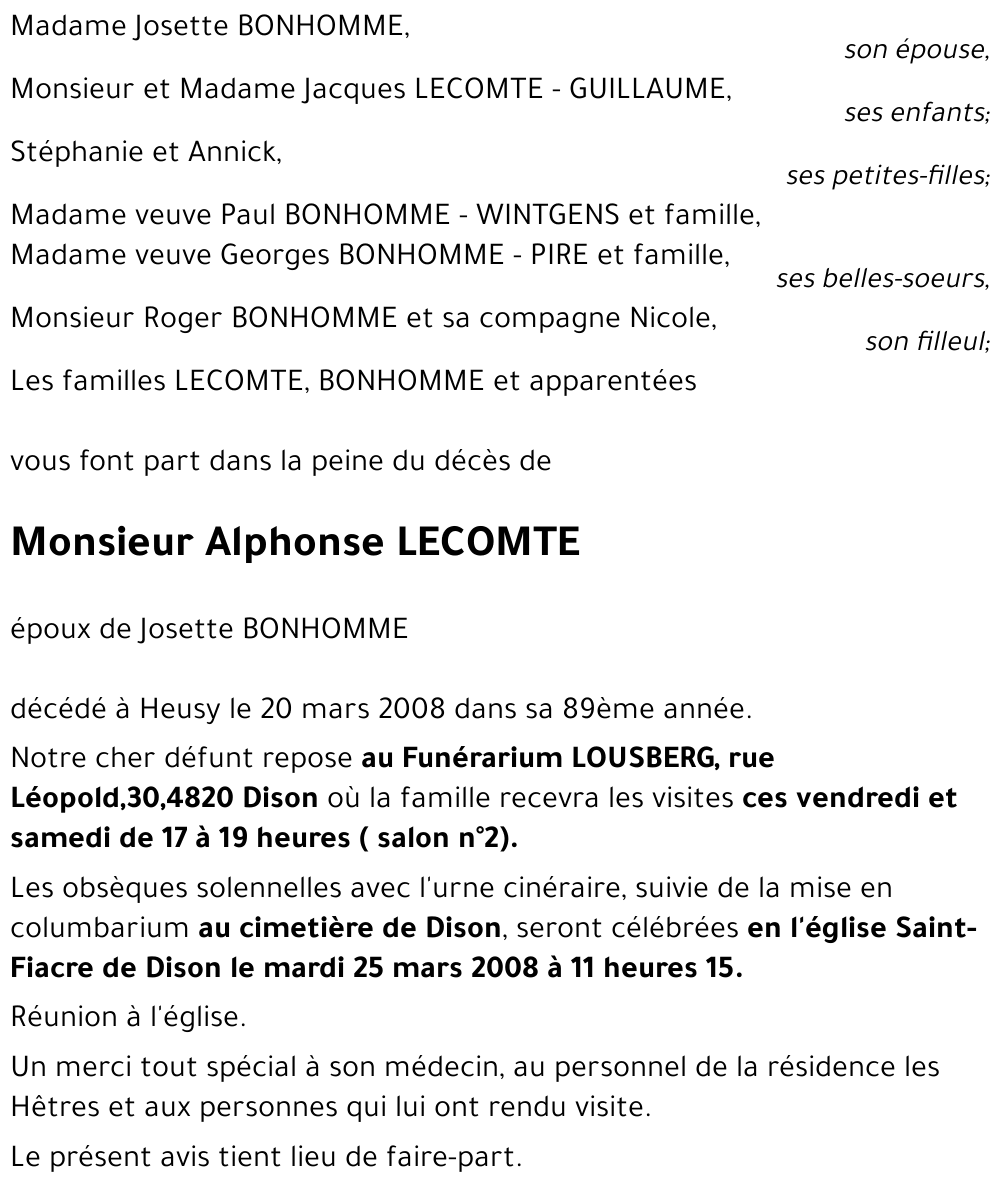 Alphonse LECOMTE