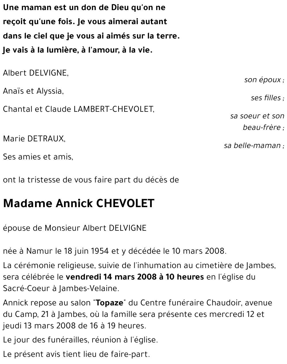 Annick CHEVOLET