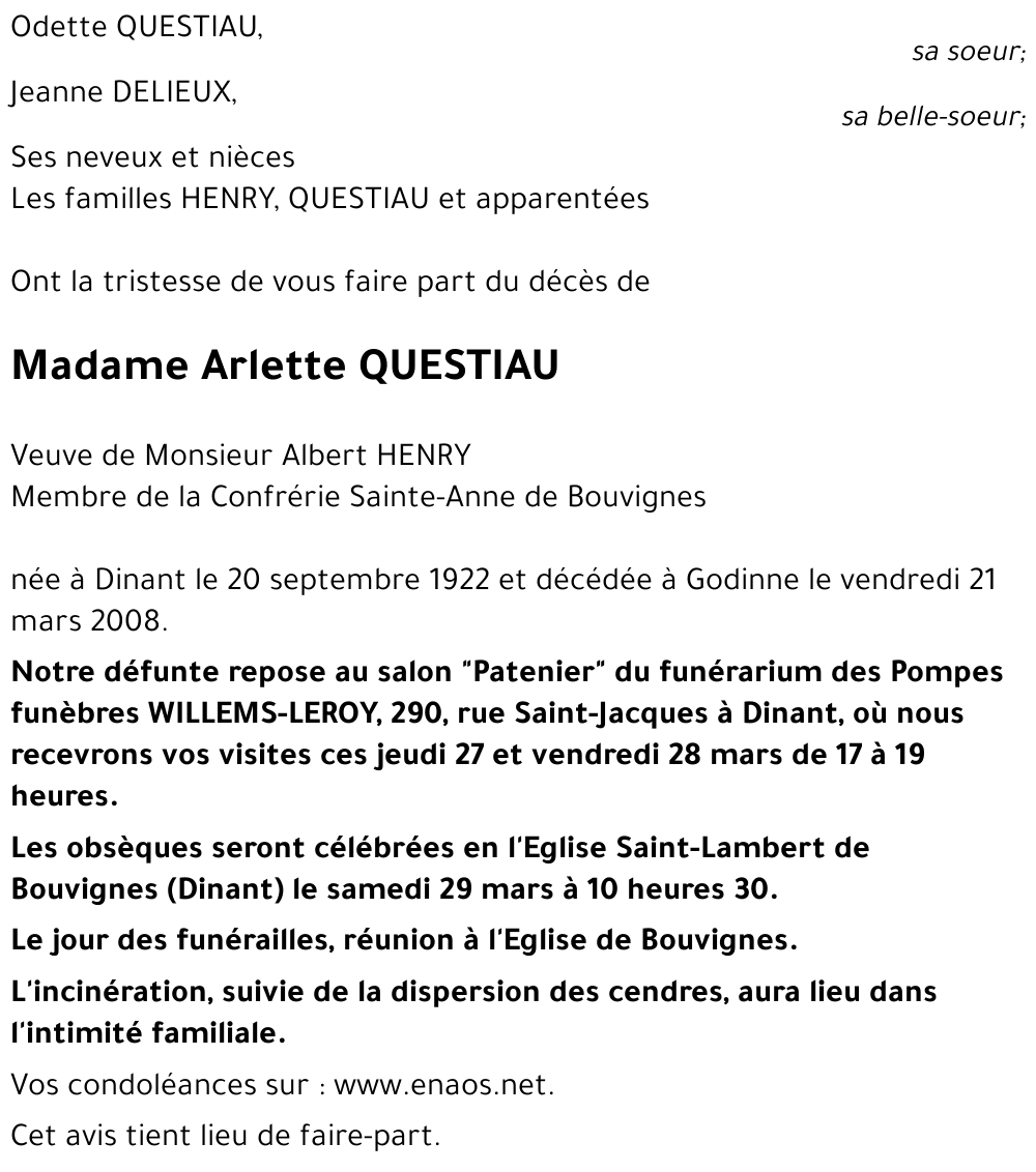 Arlette QUESTIAU