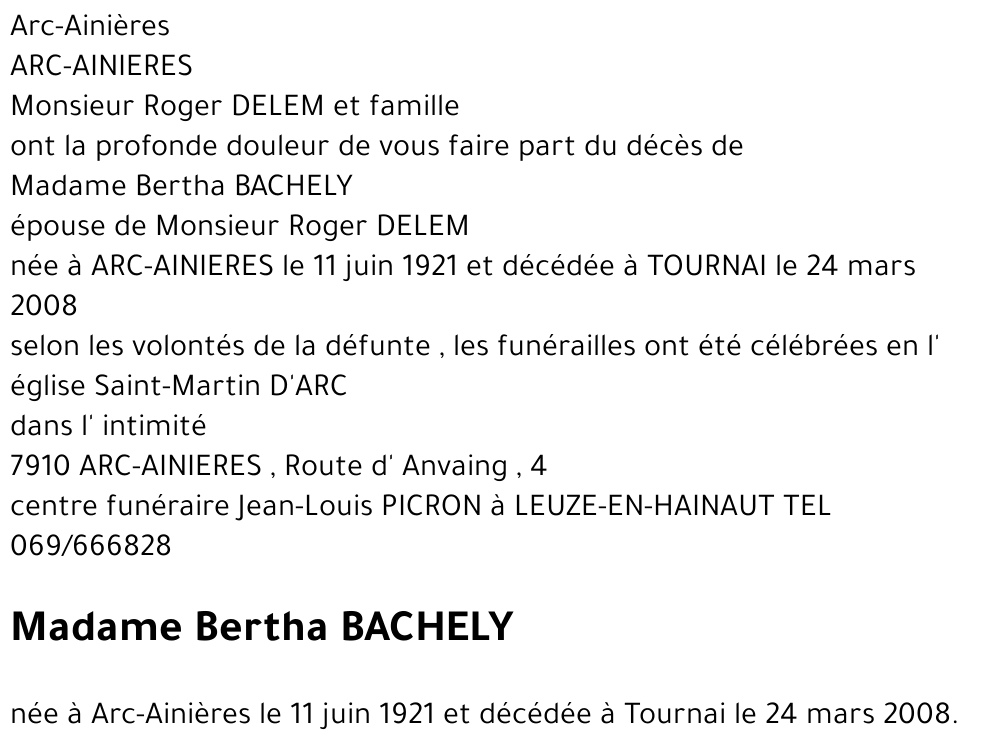 Bertha BACHELY